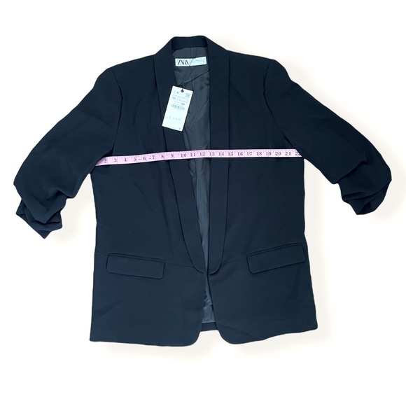 NWT Zara Black Crepe Oversized Boyfriend Blazer - Picture 9 of 12